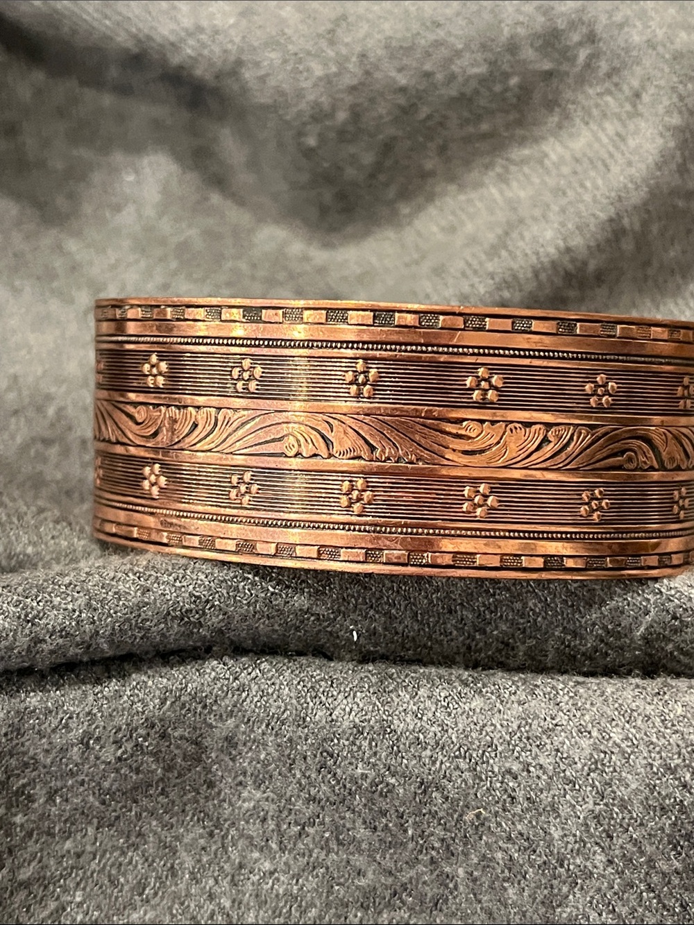 💕 2/$15 Floral Stamped Copper Cuff Bracelet